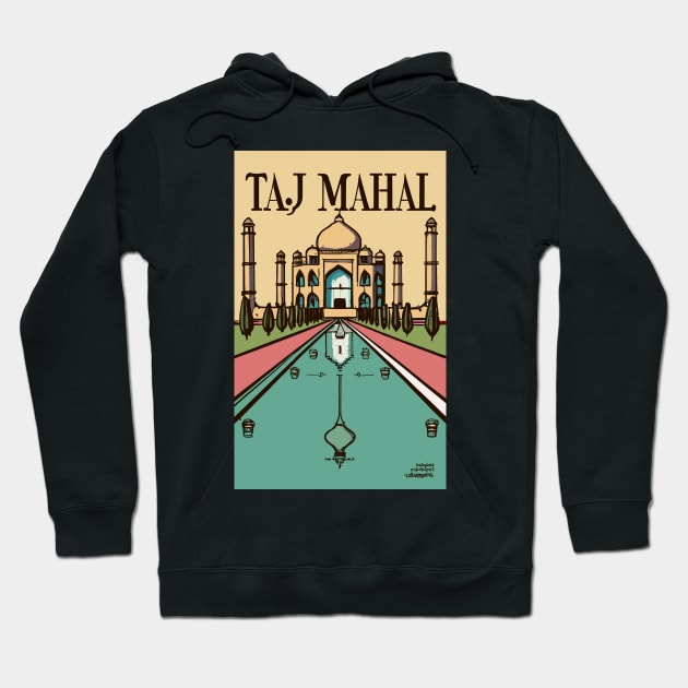 A Vintage Travel Art of the Taj Mahal in Agra - India Hoodie by goodoldvintage